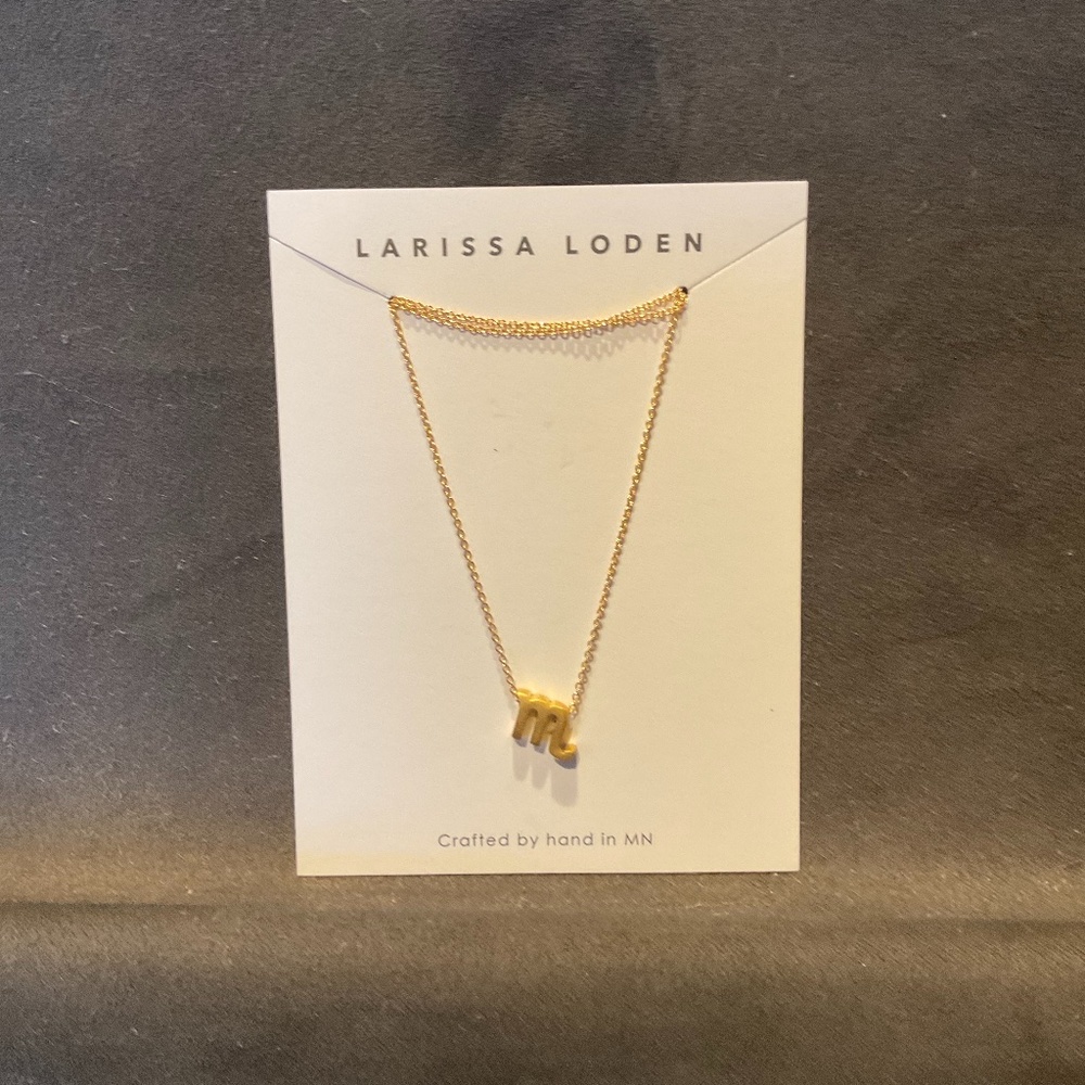 LARISSA LODEN 24K GOLD PLATED ZODIAC NECKLACE SCORPIO